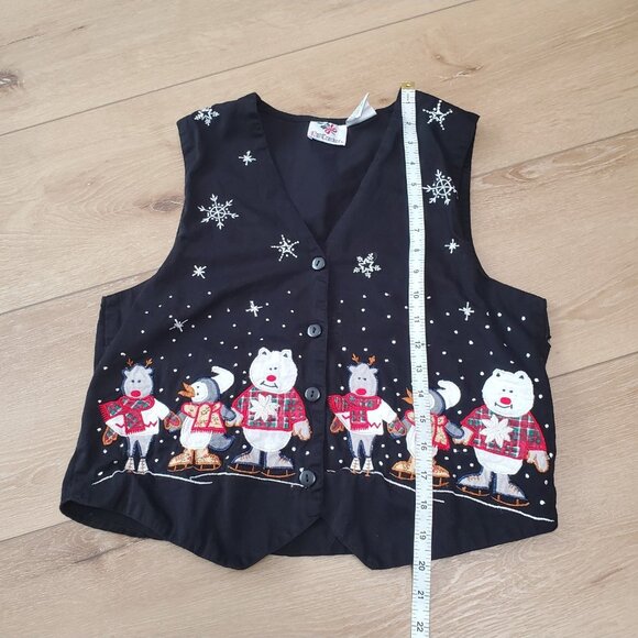 Vintage Nutcracker Christmas Vest Ugly Sweater Holiday Size S READ HOLES - Picture 6 of 15